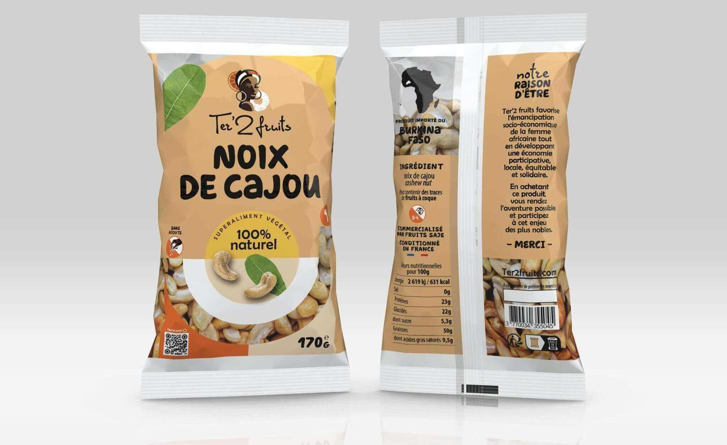 LE TRIO DES SPORTIFS - BANANE - ANANAS - NOIX DE CAJOU - FRUITS SAJE